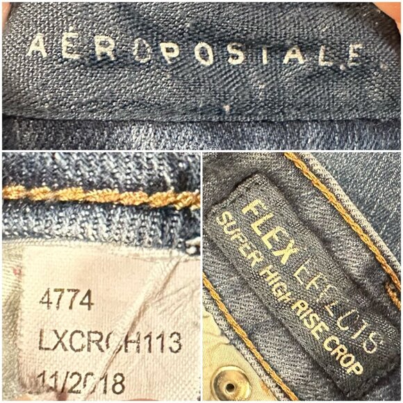 Aeropostale Button Fly Flex Effects Super High Rise Crop Jeans Size 25 - Picture 5 of 5